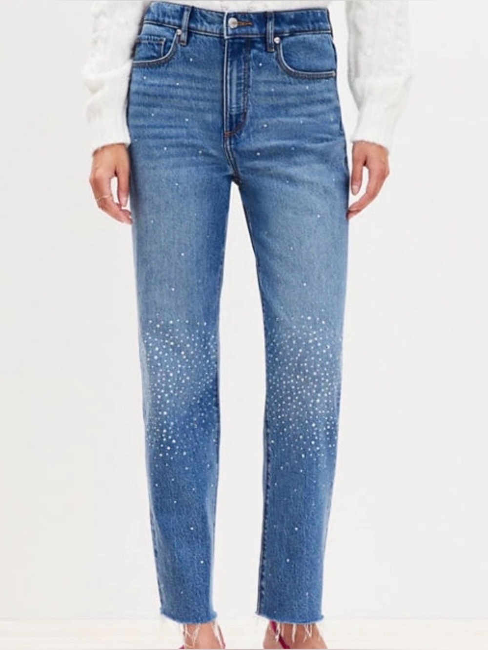 LOFT THE STRAIGHT WITH RHINESTONE DETAILS